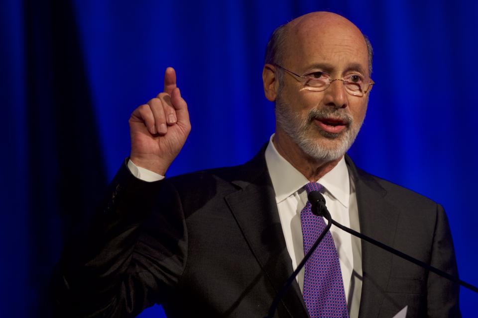 PHILADELPHIA, PA - NOVEMBER 01:  Governor Tom Wolf (D-PA) speaks at the Independence Dinner on November 1, 2019 in Philadelphia, Pennsylvania.  House Speaker Nancy Pelosi will deliver closing remarks at the inaugural event that gathers Democratic leaders, donors, and grassroots supporters.  (Photo by Mark Makela/Getty Images)