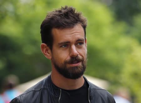 Jack Dorsey, CEO of Square, goes for a walk on the first day of the annual Allen and Co. media conference in Sun Valley, Idaho July 8, 2015. REUTERS/Mike Blake