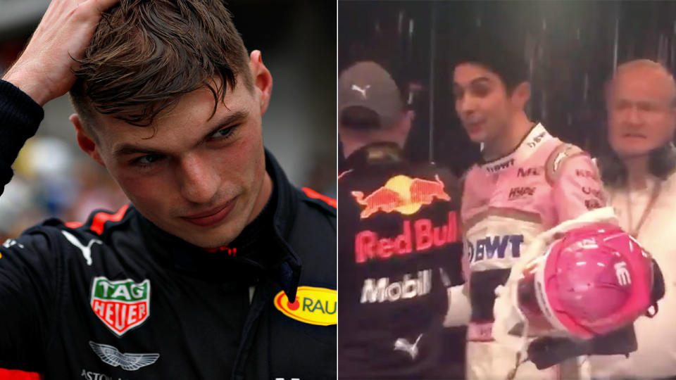 Verstappen and Ocon almost came to blows after the race. Pic: Getty