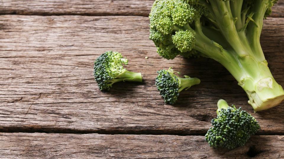 Close-Up Of Broccoli On Table