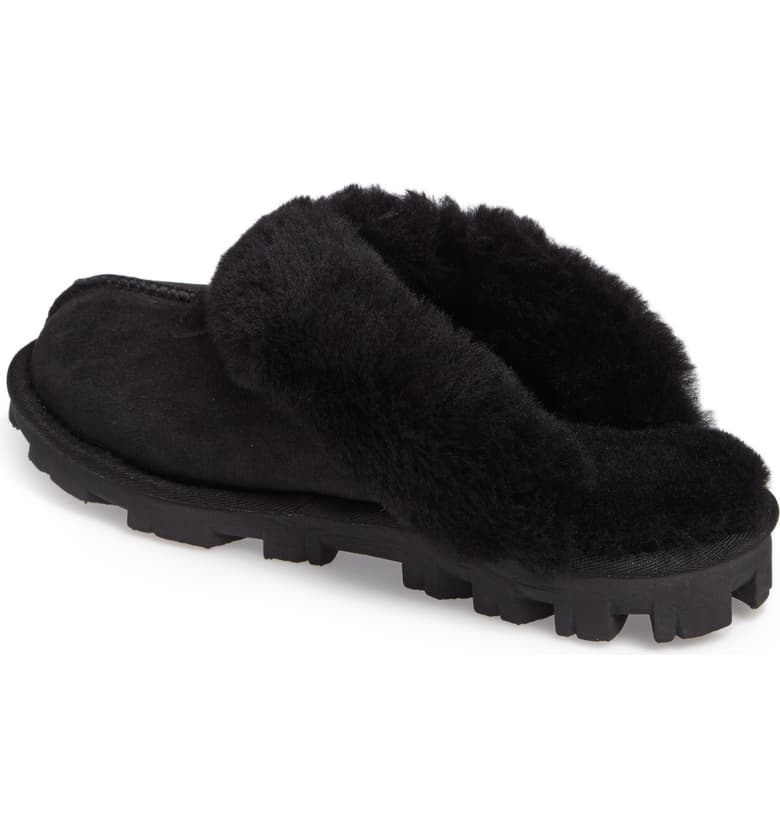 Genuine Shearling Slipper in black