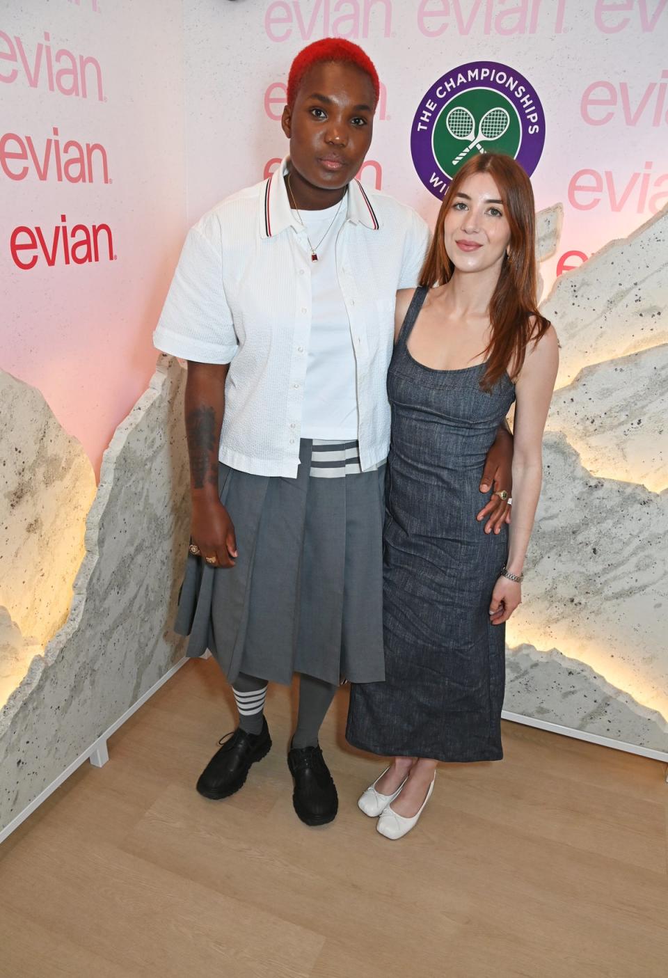 Arlo Parks and Dannah Gottlieb in the evian 'Mountain Of Youth' VIP suite (Dave Benett/Getty Images for evi)