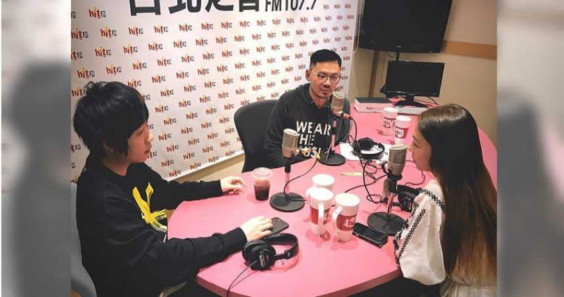 五月天阿信（左起）、陳綺貞和葛大為進行作詞人的對談。（圖／Hit Fm聯播網提供）