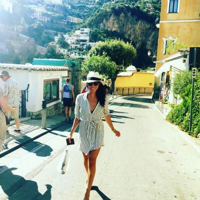 Here she is looking chic on holiday. Photo: Instagram/Meghan Markle
