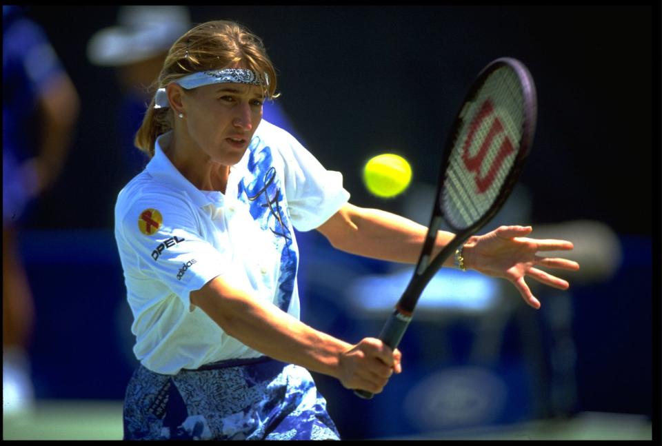 Dieses Foto von Steffi Graf zeigt sie als Spielerin der Australian Open 1994 - also etwa zu jener Zeit, in der das Biopic 