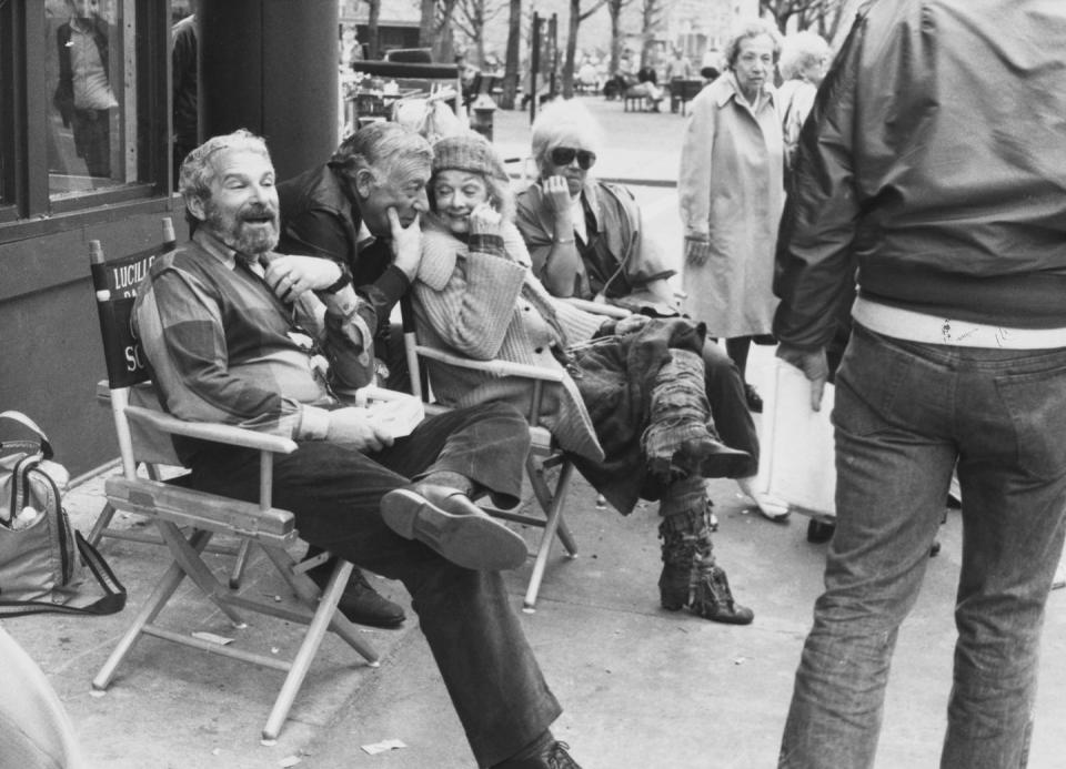 <p>For Lucille's final movie, she appeared in <em>Stone </em><em>Pillow </em>for CBS television. Here, she's seen on set in New York City, chatting with her husband, comedian Gary Morton.</p>