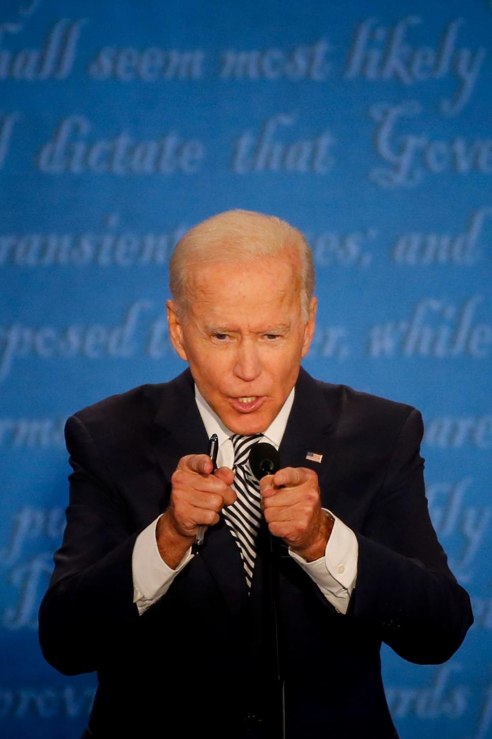 Democrat Joe Biden debates President Donald Trump Sept. 29 in Cleveland.