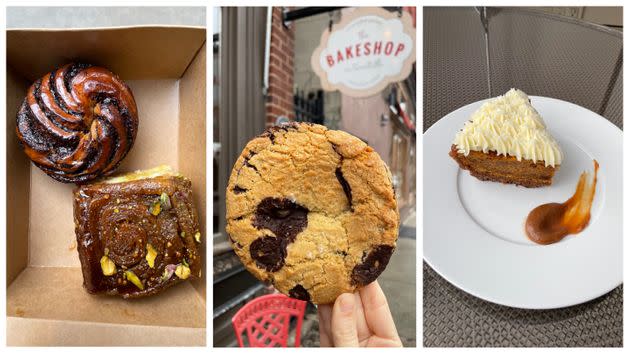 From left to right: pastries from K'Far, a cookie from The Bakeshop on Twentieth, and Vernick's carrot cake pie. (Photo: Caroline Bologna/HuffPost)