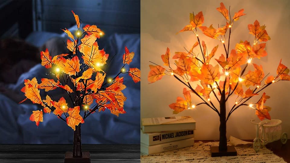 Artificial Fall Lighted Maple Tree - Amazon, $30