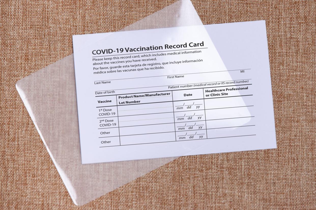 laminated covid vaccine card