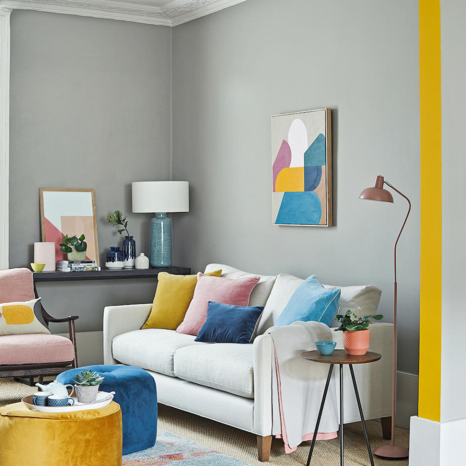 Lift your grey scheme with a mix of sorbet brights