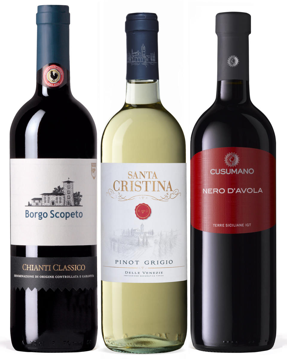 <p><a href="https://go.redirectingat.com?id=74968X1596630&url=https%3A%2F%2Fwww.wine.com%2Fproduct%2Fitalian-wine-gift-set%2F135252&sref=https%3A%2F%2Fwww.esquire.com%2Flifestyle%2Fg41285851%2Fgifts-for-in-laws%2F" rel="nofollow noopener" target="_blank" data-ylk="slk:Shop Now;elm:context_link;itc:0;sec:content-canvas" class="link ">Shop Now</a></p><p>Wine Trio Gift Pack</p><p>wine.com</p><p>$49.99</p>