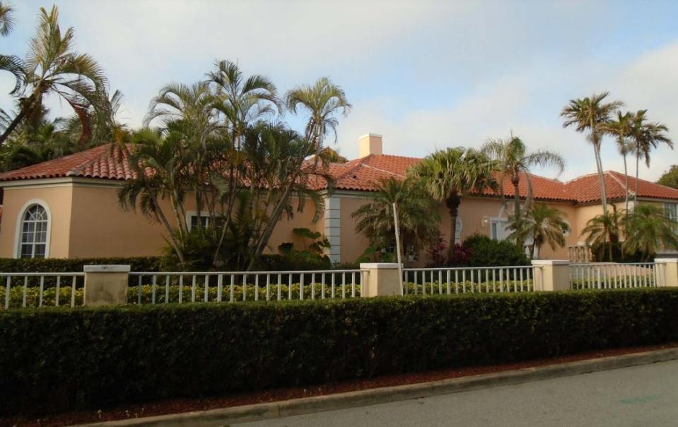 An ownership company controlled by former President Donald Trump owns this Mediterranean-style house at 1094 S. Ocean Blvd., adjacent to his Mar-a-Lago Club.