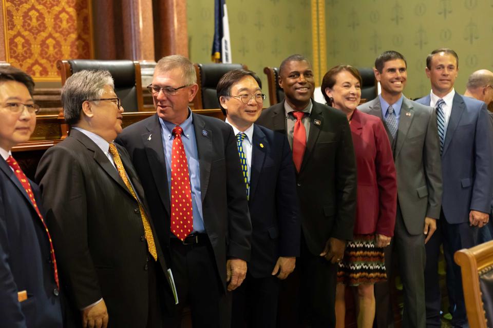 At a ceremony at the Iowa Capitol, attended by elected officials, Iowa farmers and others, Taiwan trade delegates said they plan to buy nearly $3 billion worth of U.S. corn and soybeans in 2023 and 2024.