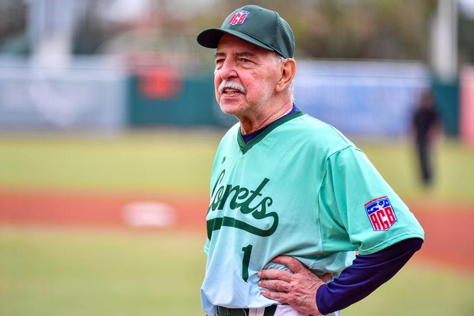Dick Drago, coach of the Kenosha Comets, All-American Women’s Baseball Classic, November 2022