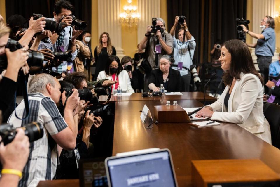 Cassidy Hutchinson, former aide to Trump White House chief of staff Mark Meadows, testifies before the House select committee.