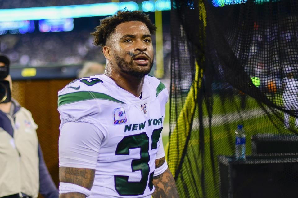 Jamal Adams says he didn't demand a trade and that Jets management "went behind my back" in trade talks. (Steven Ryan/Getty)