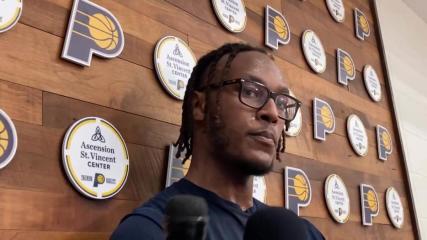 Pacers center Myles Turner discusses the upcoming series with the Knicks.