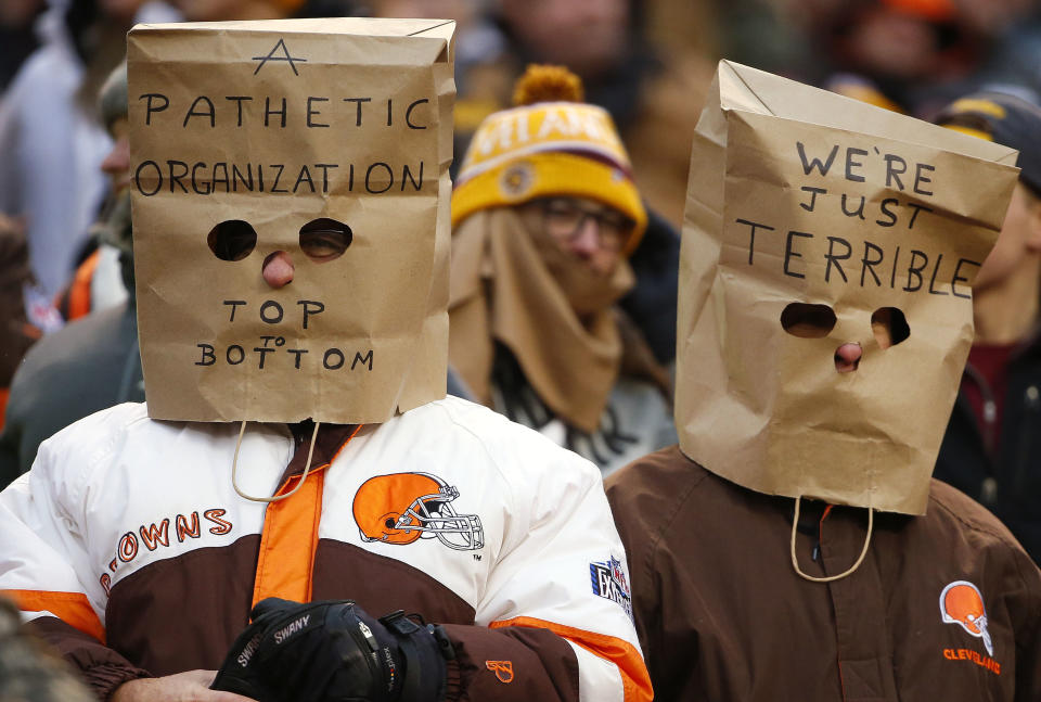 The Browns haven't given fans much to cheer about beyond high draft picks this century. (AP) 