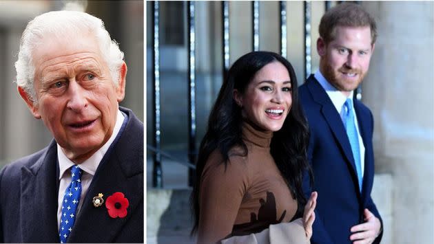 King Charles (left) officially invited Meghan Markle and Prince Harry to his May 6 coronation.