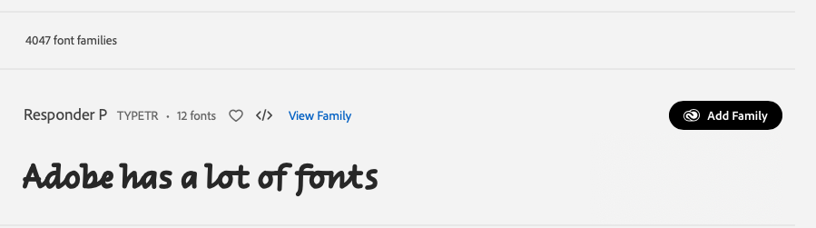 Adobe fonts portal Add family