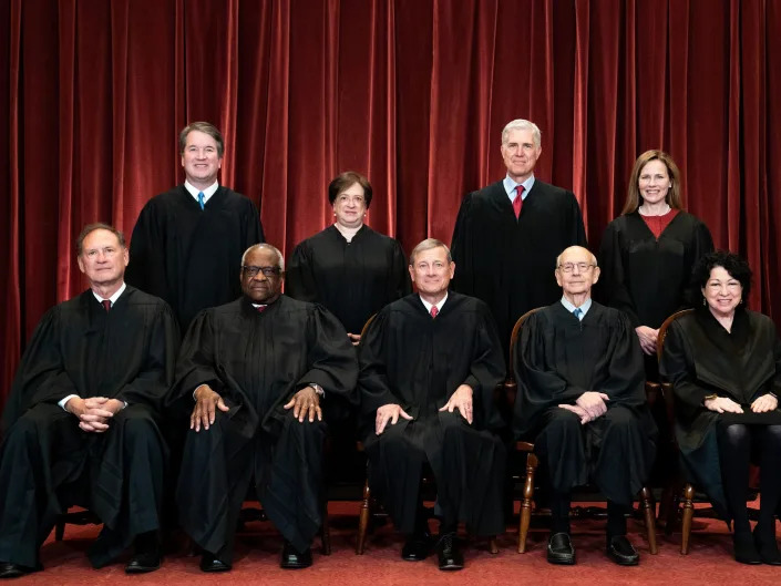 The nine supreme court justices