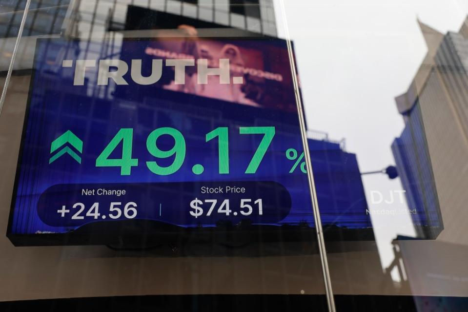 Truth Social is trading on Nasdaq under the ticker “DJT.” Getty Images