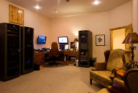 Situation room at Jerry McMullin's bunker has video conference servers in Yellow Jacket, Colorado, U.S. in this May 2012 photo released on September 21, 2017. Courtesy Jennifer Koskinen/Handout via REUTERS