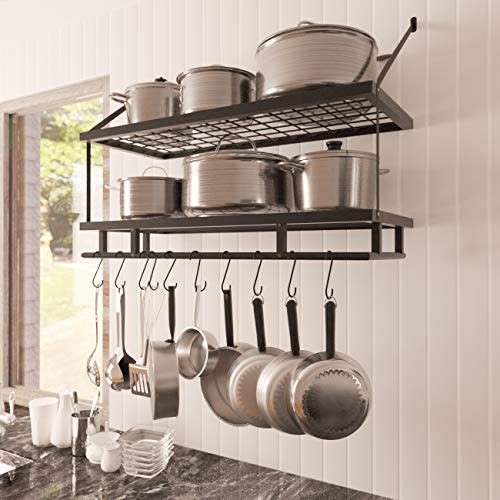 KES 30-Inch Kitchen Pot Rack - Mounted Hanging Rack for Kitchen Storage