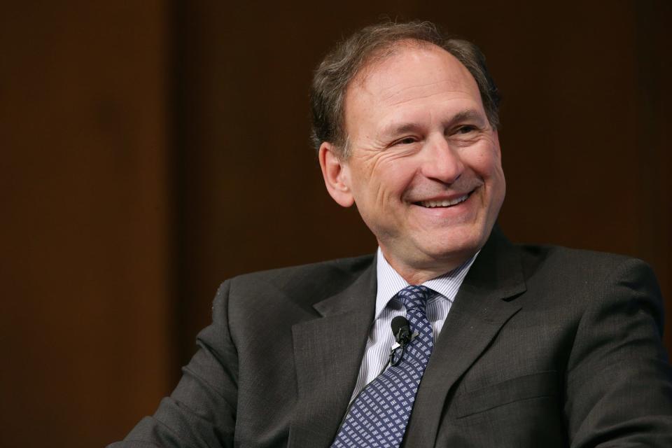 Supreme Court Associate Justice Samuel Alito speaks during the Georgetown University Law Center's third annual Dean's Lecture to the Graduating Class in the Hart Auditorium in McDonough Hall on February 23, 2016, in Washington, D.C.