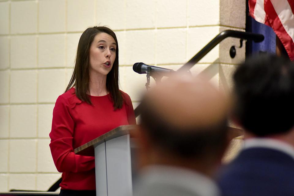 Nissa Stump explains her opposition to the proposed solar farm in Marion County. "The long-term consequences of commercial solar panel facilities is truthfully unknown, and no one wants another Marion County environmental disaster on their hands," she said.