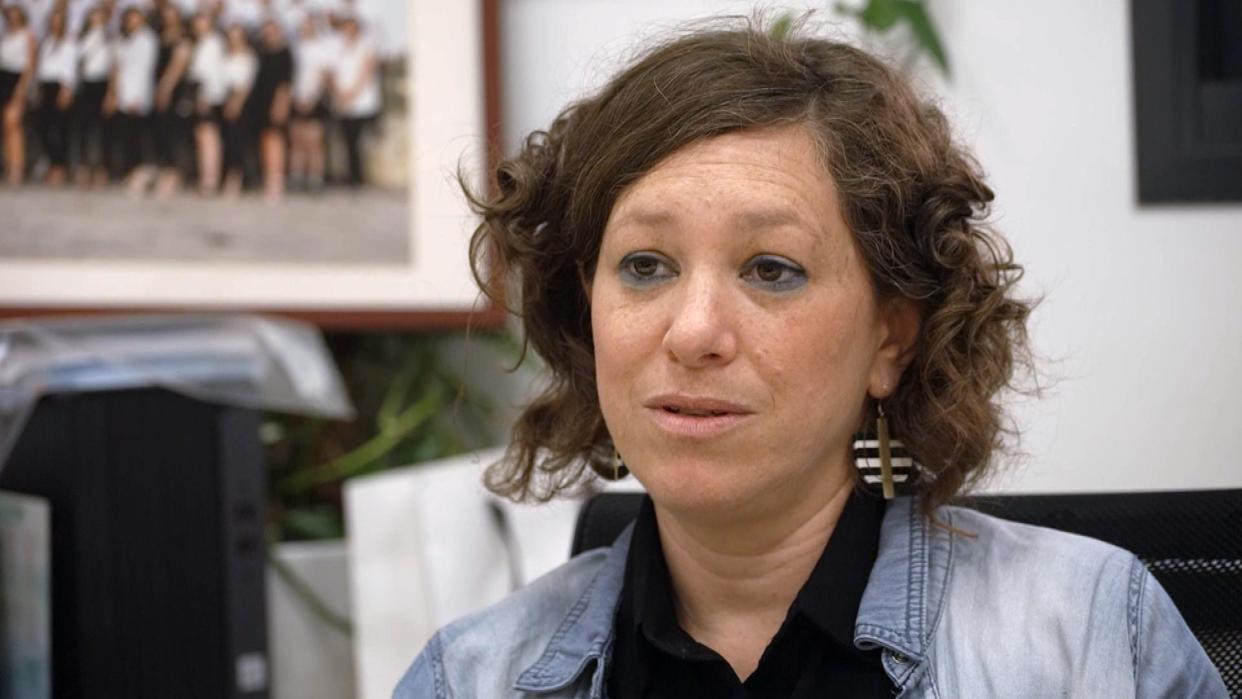 Efrat Meyer, the principal of the Hand in Hand school in Jerusalem, speaks with CBS News at the elementary school - one of only six in Israel that does not segregate Arab and Jewish students. / Credit: CBS News
