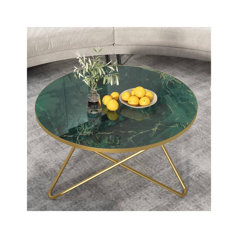 HLR Round Faux Marble Coffee Table