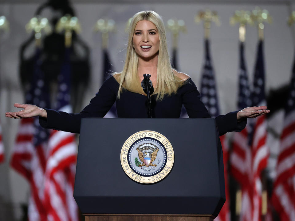 Ivanka Trump introduced her father at the Republican National Convention, where he delivered his acceptance speech as the Republican presidential nominee in August. (Photo: Chip Somodevilla via Getty Images)