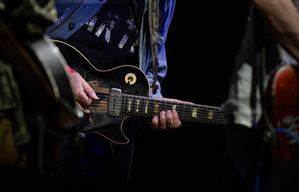 Neil Young & Crazy Horse performs "Cortez the Killer" as the opener of the Love Earth Tour at FirstBank Amphitheater in Franklin, Tenn., Thursday, May 9, 2024.