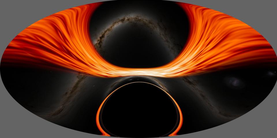 A new immersive visualization produced on a NASA supercomputer shows viewers what it would be like to plunge into a black hole.