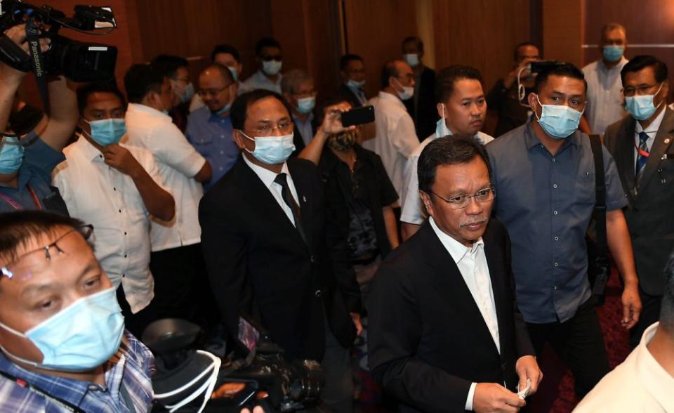 Sabah Chief Minister Datuk Seri Mohd Shafie Apdal is pictured at the Sabah State Administrative Centre in Kota Kinabalu July 30, 2020. ― Bernama pic