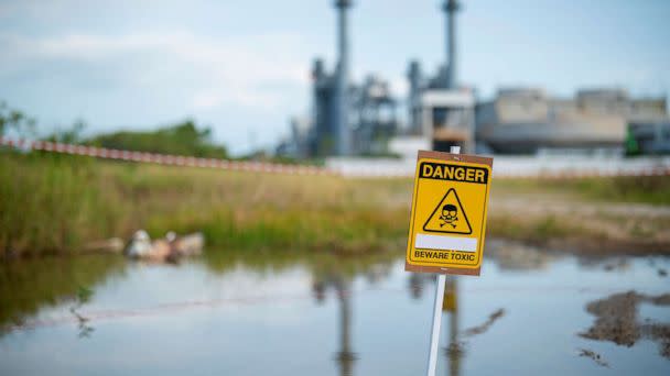 PHOTO: Stock photo of a hazard sign in water. (STOCK PHOTO/Getty Images)