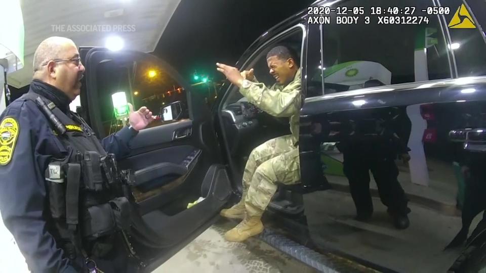 Army Lt. Caron Nazario filed suit against Virginia police officers Joe Gutierrez and Daniel Crocker after the December video showing his police encounter went viral. Nazario was pepper-sprayed, then ordered to lay on the ground at a gas station in Virginia.