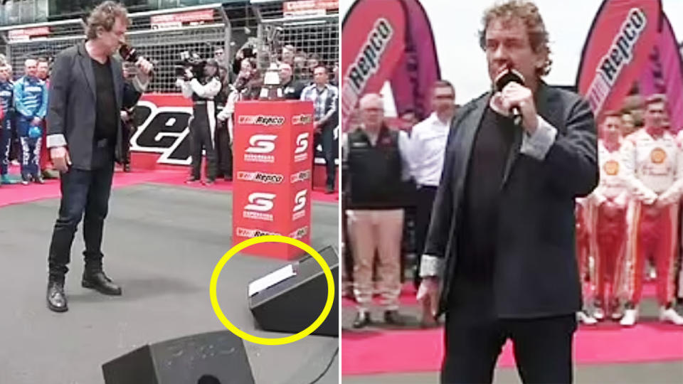 Ian Moss, pictured here singing the national anthem at the Bathurst 1000.