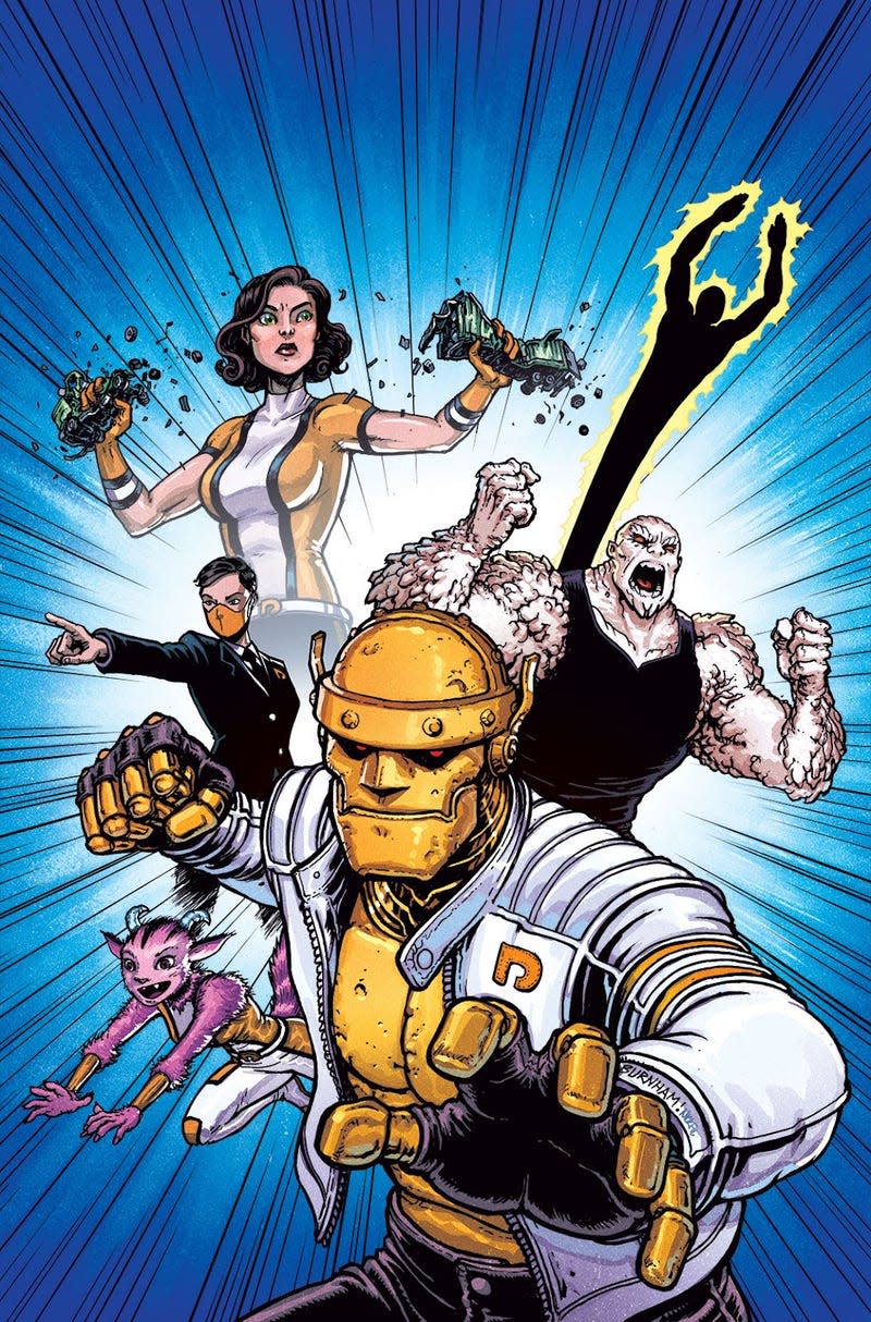 Unstoppable Doom Patrol #1 cover by Chris Burnham.