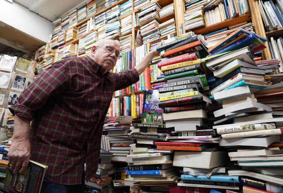 John Dunnigan of Pickwick Bookshop in Nyack, sorts through books in his shop on Wednesday, October 11, 2023. Established in 1945, Pickwick Bookshop is one of a few independent bookstores left in Rockland County.