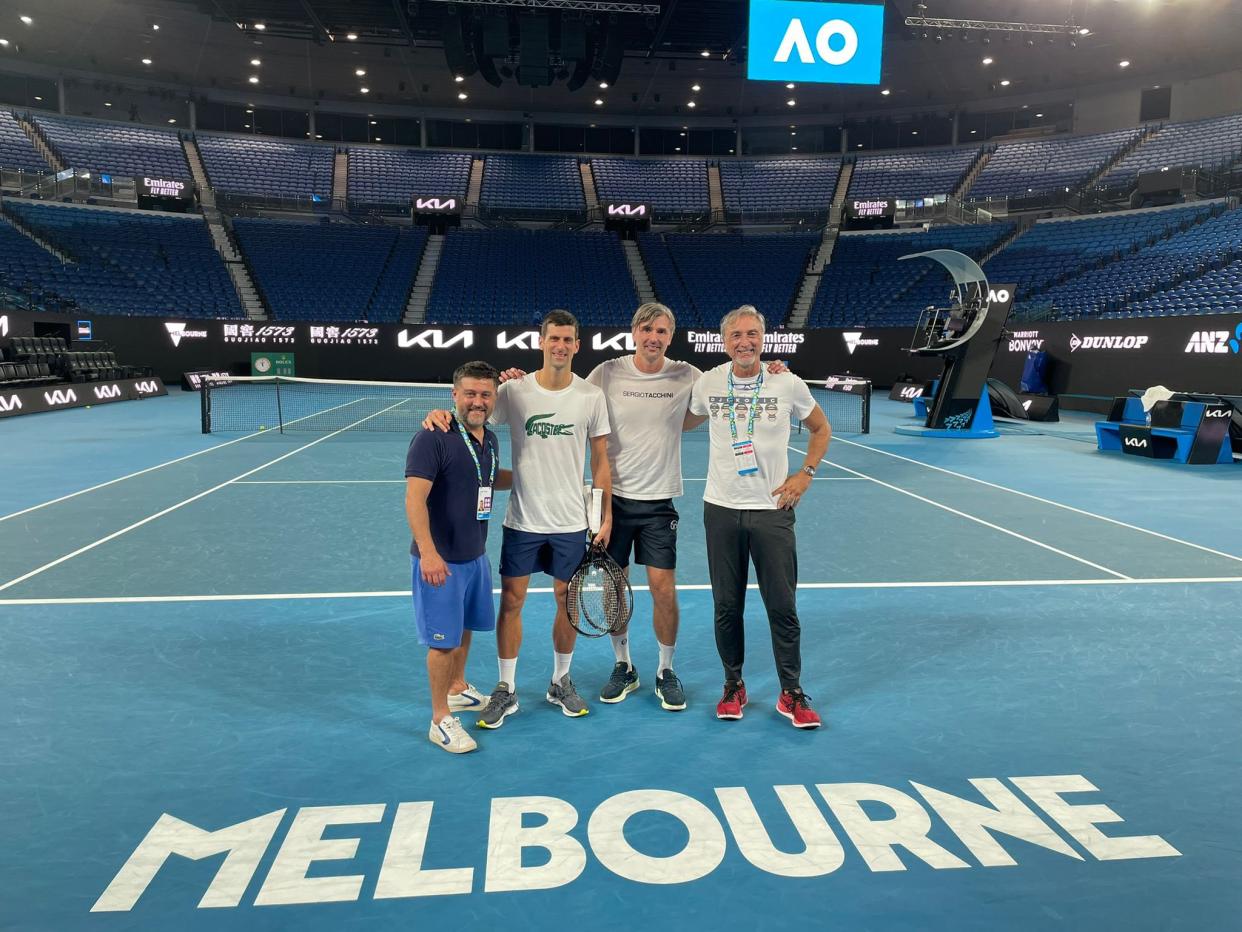 Novak Djokovic tweeted a picture of him on a tennis court after the ruling. (Novak Djokovic)