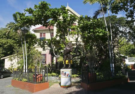 A view of the front entrance to the Bob Marley Museum in Kingston, December 13, 2013. REUTERS/Gilbert Bellamy