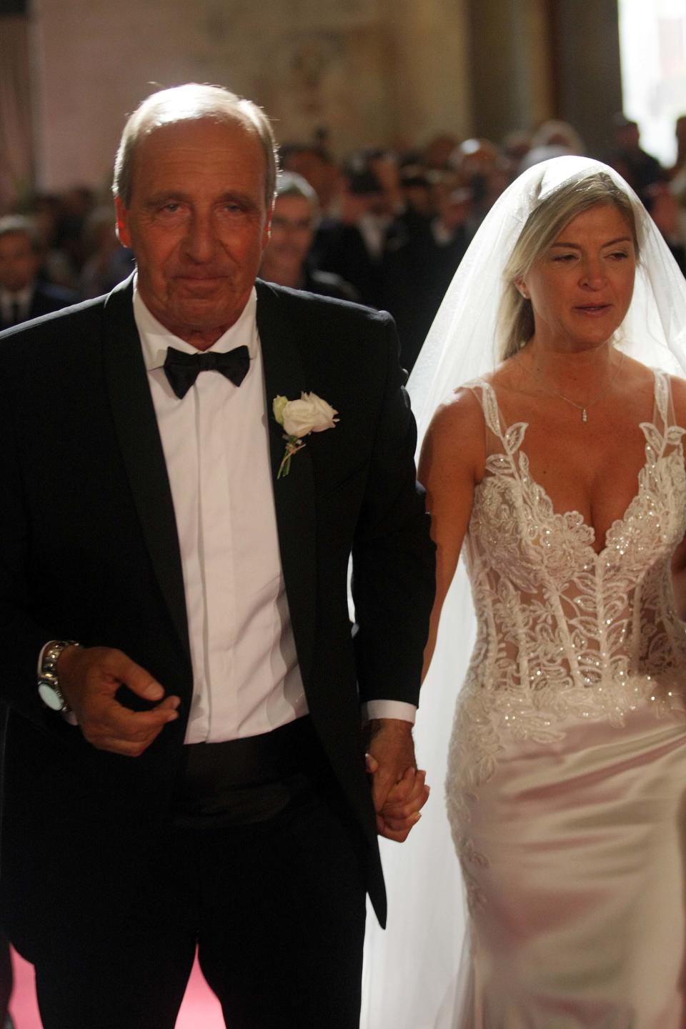 Il matrimonio, nella Cattedrale di Bari vecchia, fra Giampiero Ventura e Luciana Lacriola. (Foto LaPresse - Donato Fasano)