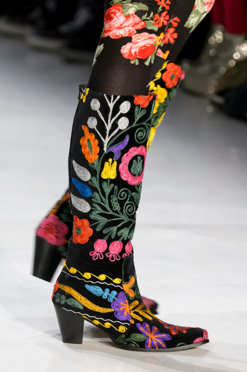 ’60s Psychedelic Floral Embroidered Boots, Libertine Fall/Winter 2017