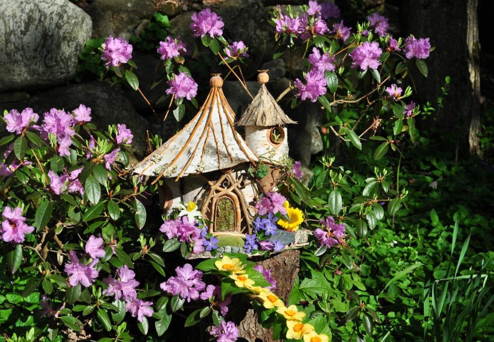 This undated image released by Greenspirit Arts shows a garden faerie house. (AP Photo/Greenspirit Arts, Sally J. Smith)