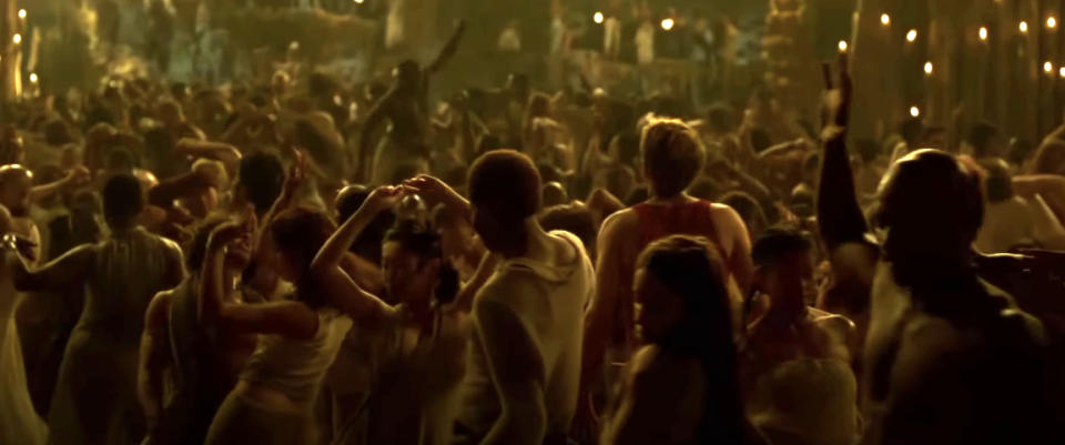 "The Matrix Reloaded" scene with people raving