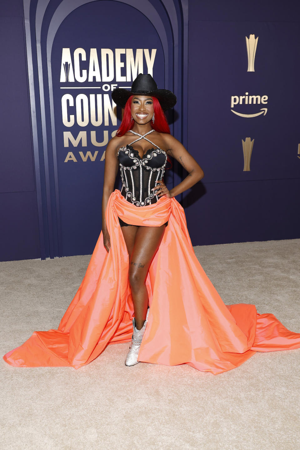 FRISCO, TEXAS - MAY 16: EDITORIAL USE ONLY. Reyna Roberts attends the 59th Academy of Country Music Awards at Omni Frisco Hotel at The Star on May 16, 2024 in Frisco, Texas. (Photo by Jason Kempin/Getty Images)