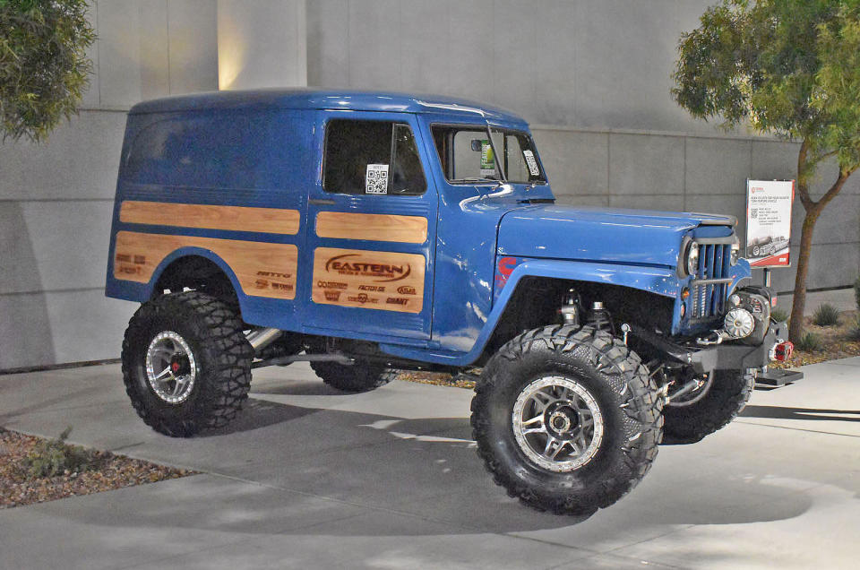 <p>Owner Mike Slater of Easter Truck & Accessories says, “If you find something that you typically don’t see, you buy it”. So it was with this Panel Wagon, which was rebuilt on a Wrangler LJ chassis with a <strong>2.8-</strong><strong>litre</strong> Cummins diesel motor. The unique dashboard was made from two doors put together and the interior wood paneling was done by a carpenter.</p>